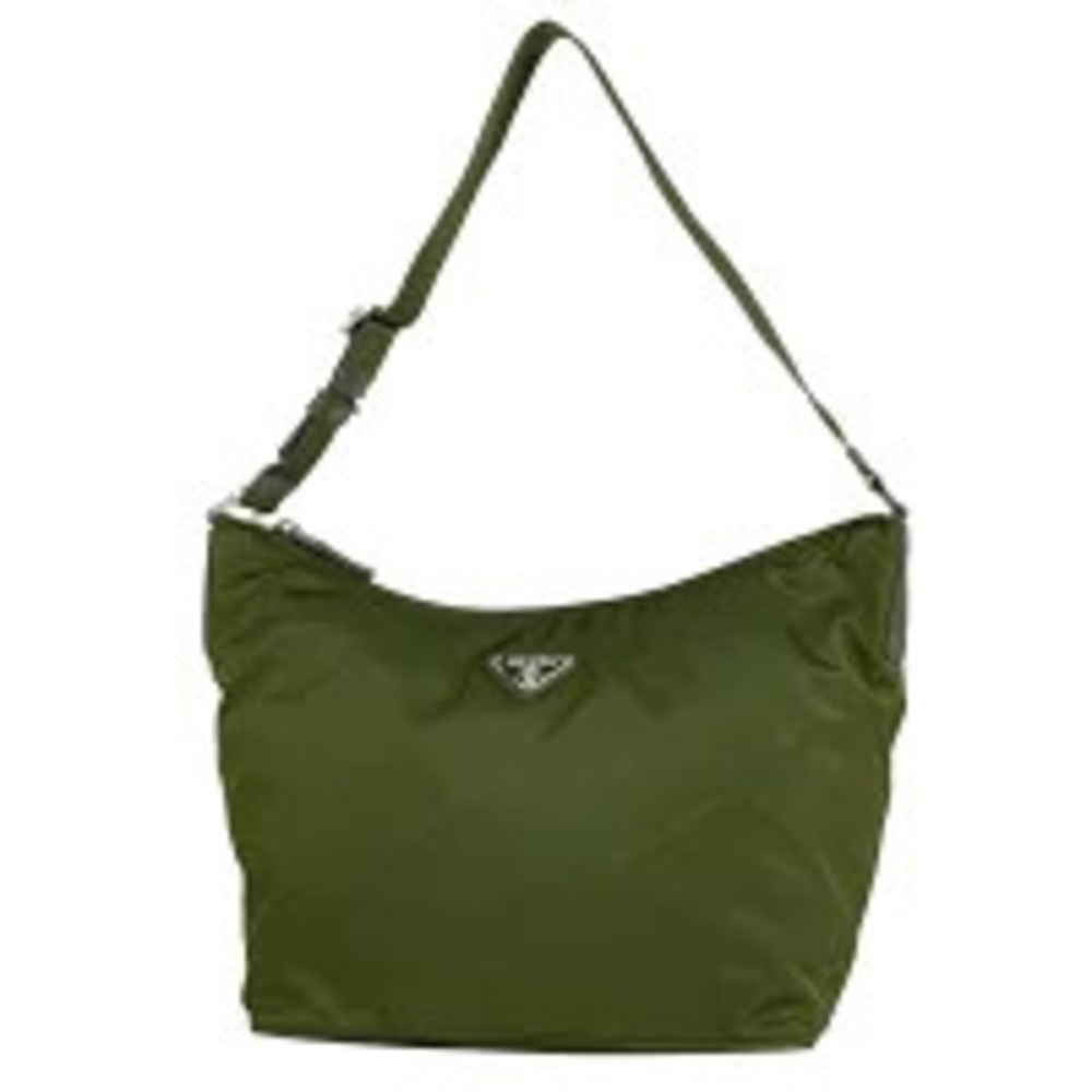 Prada Tessuto shoulder bag enameled Green